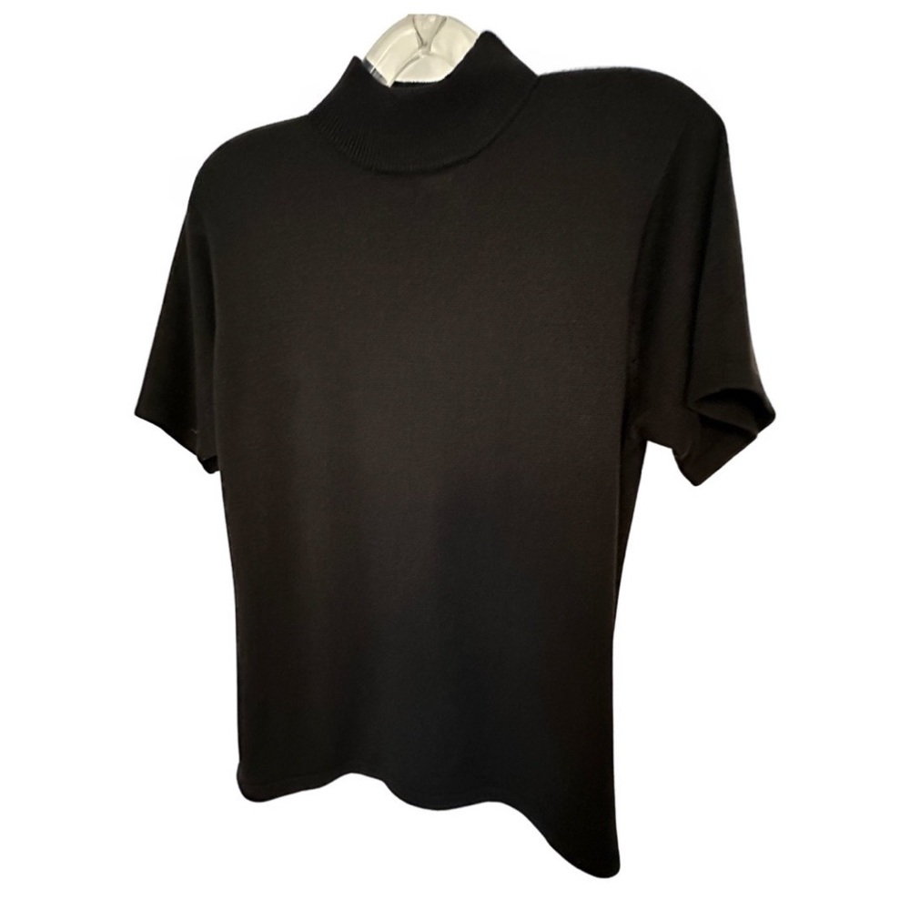 ST GERMAIN Black Silk Turtleneck, Size L
